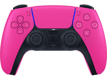 Charger l'image dans la galerie, Manette rose PlayStation 5. Accents noirs, boutons et croix directionnelle.