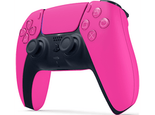 Charger l'image dans la galerie, Manette de jeu rose et noire avec des boutons.