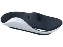 Charger l'image dans la galerie, Station de charge blanche et bleu foncé pour manette PlayStation 5 sur fond transparent.