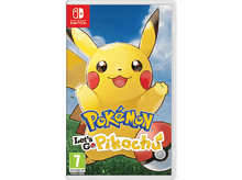 Charger l'image dans la galerie, Boîte de jeu Nintendo Switch, 'Let's Go Pikachu' avec Pikachu sur la couverture. Fond de ciel bleu.