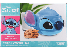 Charger l'image dans la galerie, Un pot à biscuits Stitch avec des biscuits et un verre de lait sur une surface blanche.