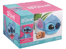 Charger l'image dans la galerie, Boîte de pot à biscuits Stitch avec image de Stitch et biscuits sur fond blanc.