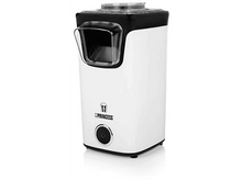 Charger l'image dans la galerie, Machine à pop-corn blanche. Dessus et détails noirs. Marque Princess. Fond blanc.