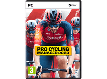 Charger l'image dans la galerie, Couverture du jeu Pro Cycling Manager 2023. Cycliste en rouge et noir. Logos PC et Steam.