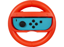 Charger l'image dans la galerie, Volant orange avec manette bleue. La manette a des boutons et un joystick. Fond blanc.