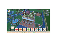 Charger l'image dans la galerie, Capture d'écran du jeu. Bowling, icônes des manèges et interface de jeu.