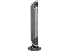 Charger l'image dans la galerie, Un grand ventilateur tour noir et argent sur fond blanc.