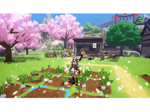 Charger l'image dans la galerie, Une scène de jeu vidéo avec un personnage dans un champ de cultures.