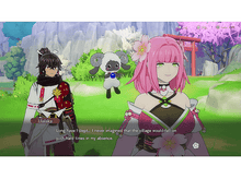 Charger l'image dans la galerie, Scène d'anime avec deux personnages qui parlent, une femme aux cheveux roses et un homme en armure.