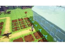 Charger l'image dans la galerie, Une vue de dessus d'une scène de jeu avec des cultures et un personnage. La lumière du soleil est présente.