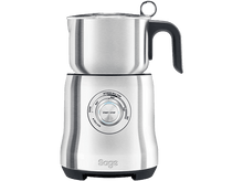 Charger l'image dans la galerie, Mousseur à lait Sage, corps argenté, poignée noire, avec réglages de température.