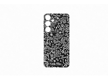 Charger l'image dans la galerie, Coque de téléphone noir et blanc avec design Keith Haring sur fond blanc.