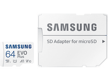 Charger l'image dans la galerie, SAMSUNG Carte mémoire 64 GB EVO PLUS micro SD avec adaptateur (MB-MC64SA/EU)