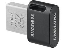 Charger l'image dans la galerie, Clé USB Samsung argent et noir. Le côté argenté porte l'inscription 256 Go et USB 3.1.