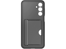 Charger l'image dans la galerie, Une coque de téléphone noire avec une fente pour carte. Trois trous de caméra sont visibles à l'arrière.