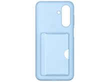 Charger l'image dans la galerie, Coque de téléphone bleu clair avec découpe pour porte-cartes. Fond blanc.