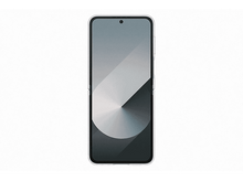 Charger l'image dans la galerie, Un téléphone avec une coque transparente sur fond blanc. L'écran affiche un design gris et blanc.