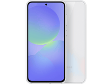 Charger l'image dans la galerie, Téléphone blanc avec un écran affichant des formes abstraites bleues et violettes, sur fond blanc.