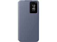 Charger l'image dans la galerie, Coque de téléphone bleue avec écran affichant l'heure et la date sur fond noir.