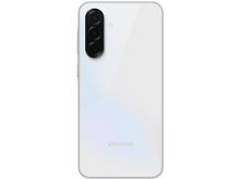 Charger l'image dans la galerie, Smartphone blanc avec trois caméras arrière, logo Samsung, sur fond blanc.