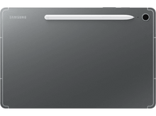 Charger l'image dans la galerie, Une tablette grise avec un stylet dessus. L'écran est noir et la caméra visible.