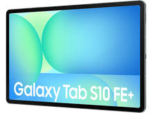 Charger l'image dans la galerie, Tablette avec 'Galaxy Tab S10 FE+' sur l'écran, sur fond noir.