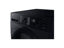 Charger l'image dans la galerie, Un lave-linge Samsung noir avec un affichage numérique indiquant 3:40. Il comporte des boutons et un cadran pour les programmes.