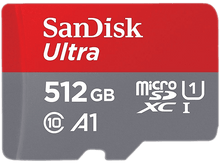 Charger l'image dans la galerie, SANDISK Carte mémoire microSDXC Ultra A1 512 GB avec adaptateur SD (0619659200572)