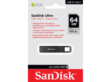 Charger l'image dans la galerie, SANDISK Clé USB-C 3.1 Ultra 64 GB Noir