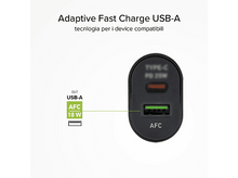 Charger l'image dans la galerie, Un chargeur noir avec un port USB-A et une lumière verte, avec du texte.