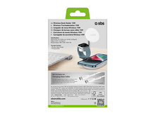 Charger l'image dans la galerie, Socle de chargement blanc et montre sur surface noire, texte : Station de bureau sans fil.