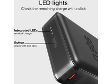 Charger l'image dans la galerie, Appareil noir avec lumières LED, bouton et texte :