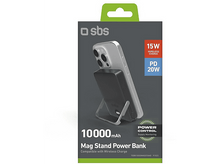 Charger l'image dans la galerie, Une batterie externe noire avec un téléphone dessus et une boîte verte et noire.