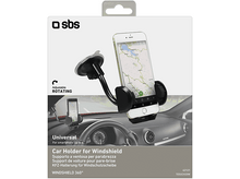 Charger l'image dans la galerie, Support de téléphone de voiture avec un smartphone affichant une application de carte sur un pare-brise.