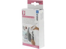 Charger l'image dans la galerie, Boîte de détartrant rapide pour fers à vapeur, avec fer à repasser et main d'une personne dans l'image.