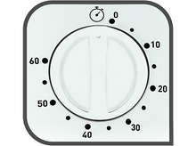 Charger l'image dans la galerie, Cadran de minuterie blanc avec des points et des chiffres noirs, de 0 à 60. La minuterie est sur fond blanc.