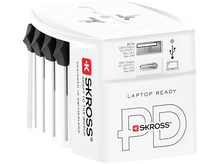 Charger l'image dans la galerie, SKROSS Adaptateur MUV PRO 2 pôles + chargeur USB-C 2500 mA Blanc (1.302975)