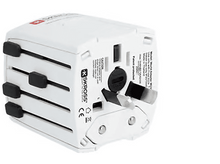 Charger l'image dans la galerie, SKROSS Adaptateur MUV PRO 2 pôles + chargeur USB-C 2500 mA Blanc (1.302975)