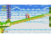 Charger l'image dans la galerie, Personnage d'Amy Rose dans un jeu Sonic. Elle est debout sur un pont.