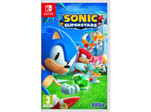 Charger l'image dans la galerie, Pochette du jeu Sonic Superstars Switch. Sonic et ses amis, fond vert.