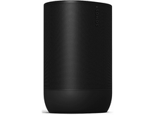 Charger l'image dans la galerie, Enceinte Sonos noire de forme cylindrique. Le logo Sonos est en haut. Le bas est plus sombre.