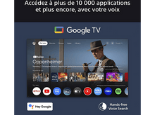 Charger l'image dans la galerie, Un écran de télévision affichant l'interface Google TV avec des personnes devant.
