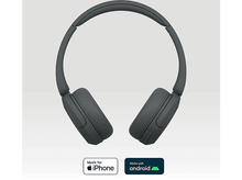 Charger l'image dans la galerie, Casque sans fil gris. L'image affiche le casque et les logos pour iPhone et Android.