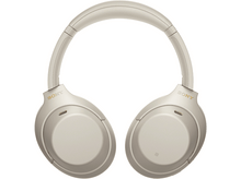 Charger l'image dans la galerie, Casque Sony beige. Écouteurs et bandeau beiges. 'SONY' en or sur chaque écouteur. Le fond est blanc.