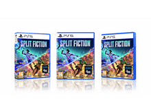 Charger l'image dans la galerie, Trois boîtiers de jeu identiques de 'Split Fiction' pour PS5 sur surface blanche.