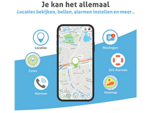 Charger l'image dans la galerie, Écran de smartphone affichant une carte avec des marqueurs de localisation et des icônes.