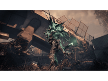 Charger l'image dans la galerie, Une créature monstrueuse dans un environnement en ruine avec un pont détruit.