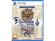 Charger l'image dans la galerie, Boîte de jeu PS5 de Suikoden I & II HD Remaster. Personnages de jeu sur fond de carte.