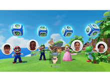 Charger l'image dans la galerie, Scène du jeu Mario Party avec personnages, dés et une invite de saut.