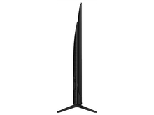 Charger l'image dans la galerie, Vue latérale d'une télévision noire avec un pied, montrant son profil mince et son design.